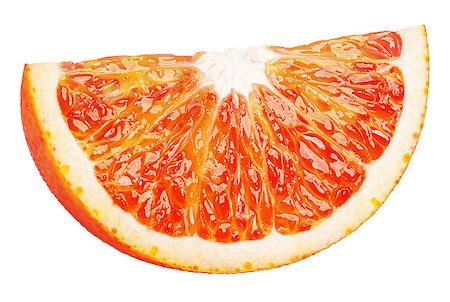 simsearch:400-08900179,k - Ripe wedge of blood red orange citrus fruit isolated on white background. Sanguinello blood orange slice with clipping path Photographie de stock - Aubaine LD & Abonnement, Code: 400-09094243