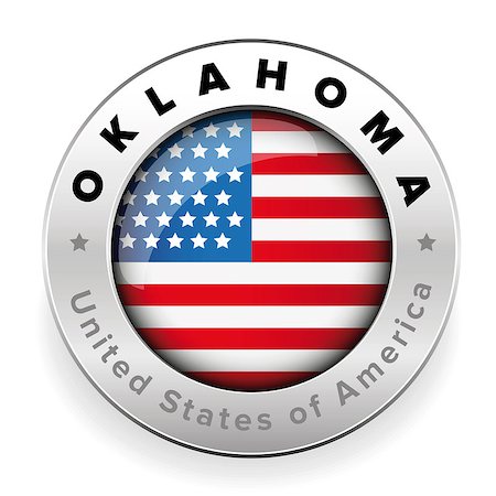 simsearch:400-09094145,k - Oklahoma Usa flag badge button vector Photographie de stock - Aubaine LD & Abonnement, Code: 400-09094404