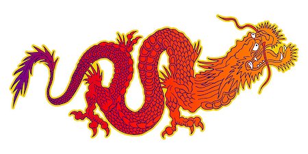 simsearch:400-05230170,k - Vector illustration of a chinese dragon. Colorful chinese dragon. Stockbilder - Microstock & Abonnement, Bildnummer: 400-09094688