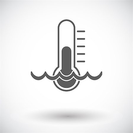 freezing thermometer - Thermometer. Single flat icon on white background. Vector illustration. Stock Photo - Budget Royalty-Free & Subscription, Code: 400-09094780