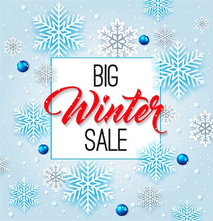 simsearch:400-08813741,k - Design for Seasonal Winter Christmas Sale. White snowflakes on a blue background. Vector illustration Photographie de stock - Aubaine LD & Abonnement, Code: 400-09095213