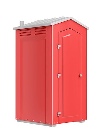 potty-training - Red mobile chemical toilet isolated on white background Stock Photo - Budget Royalty-Free & Subscription, Code: 400-09095383