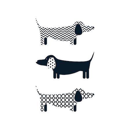 fashion dog cartoon - Dachshund dog tshirt cartoon design vector. Silkscreen clothing design print. Stock Photo - Budget Royalty-Free & Subscription, Code: 400-09095491