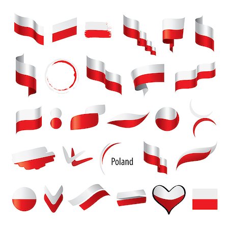 simsearch:400-04186091,k - Poland flag, vector illustration on a white background Stock Photo - Budget Royalty-Free & Subscription, Code: 400-09095848