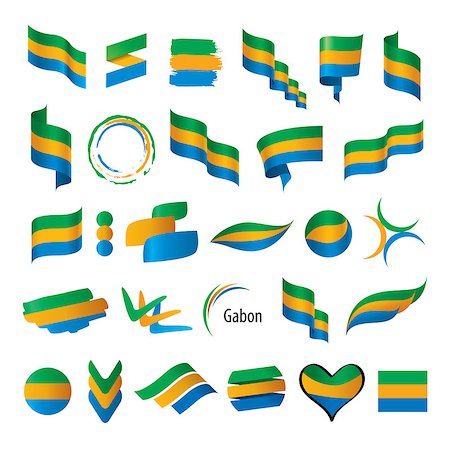 Gabon flag, vector illustration on a white background Foto de stock - Super Valor sin royalties y Suscripción, Código: 400-09095850