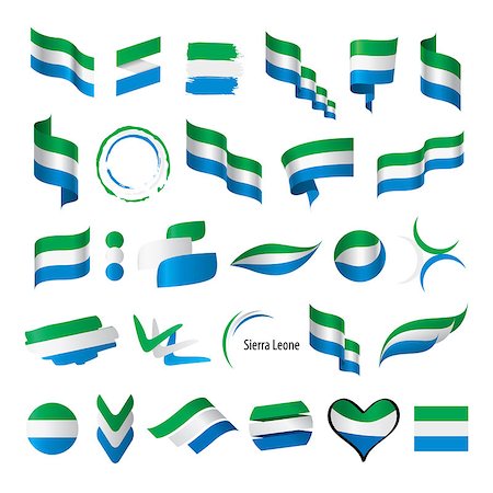 simsearch:400-09094879,k - Sierra Leone flag, vector illustration on a white background Photographie de stock - Aubaine LD & Abonnement, Code: 400-09095852
