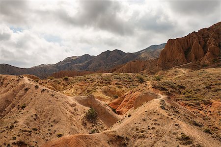 fairy land panorama - Panorama of the canyon fairytale or skazka , Issyk-Kul , Kyrgyzstan . Stock Photo - Budget Royalty-Free & Subscription, Code: 400-09095914