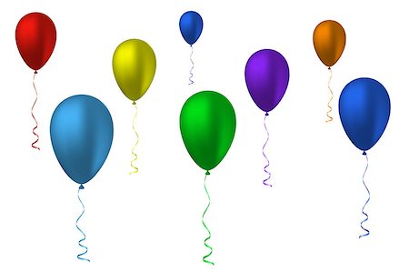 red blue birthday balloon clipart - Flying inflatable balls of different colors. Vector illustration Stock Photo - Budget Royalty-Free & Subscription, Code: 400-09095913