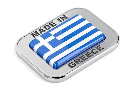 flag greece 3d - Made in Greece, shiny badge on white background Stock Photo - Budget Royalty-Free & Subscription, Code: 400-09095928