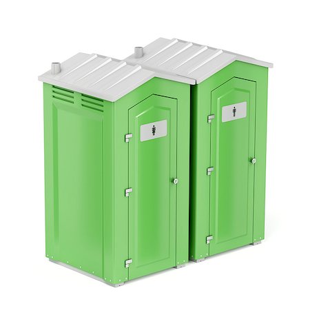 Green portable chemical toilets for males and females on white background Photographie de stock - Aubaine LD & Abonnement, Code: 400-09095937
