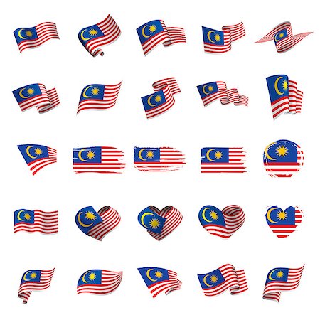 simsearch:400-09112791,k - Malaysia flag, vector illustration on a white background Stock Photo - Budget Royalty-Free & Subscription, Code: 400-09095967