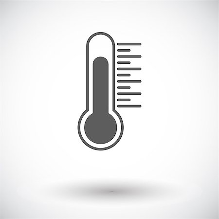 freezing thermometer - Thermometer. Single flat icon on white background. Vector illustration. Stock Photo - Budget Royalty-Free & Subscription, Code: 400-09096215