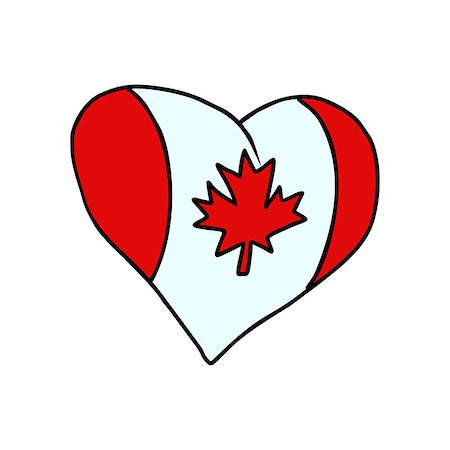 simsearch:400-09094879,k - Canada isolated heart flag on white background. Comic book cartoon pop art retro illustration Photographie de stock - Aubaine LD & Abonnement, Code: 400-09096363