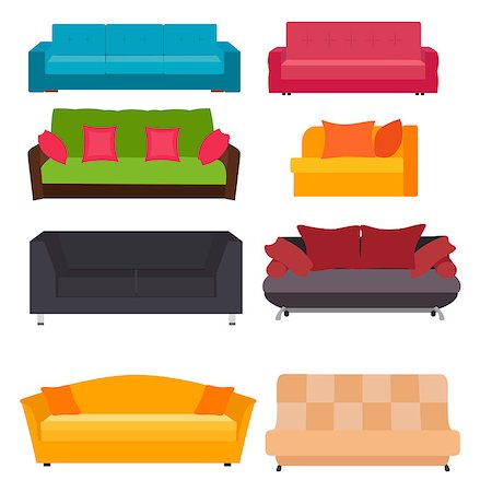 simsearch:400-09090800,k - Sofa Icon Set Vector Illustration Eps10 Photographie de stock - Aubaine LD & Abonnement, Code: 400-09096416