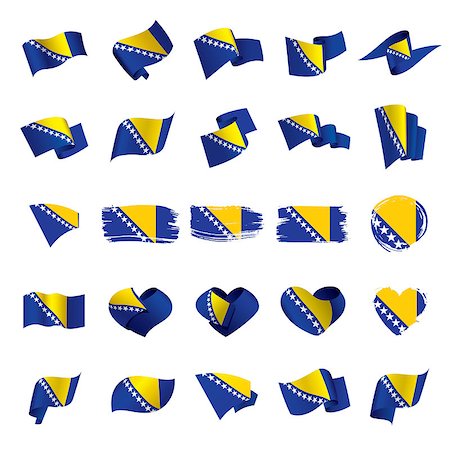 Bosnia and Herzegovina flag, vector illustration on a white background Photographie de stock - Aubaine LD & Abonnement, Code: 400-09096608