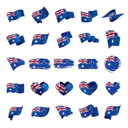 simsearch:400-04502321,k - Australia flag, vector illustration on a white background Foto de stock - Super Valor sin royalties y Suscripción, Código: 400-09096600