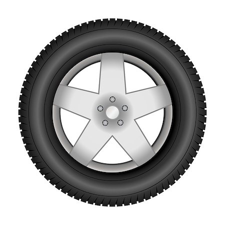 simsearch:400-08495449,k - Car tire on an alloy wheel. Vector illustration Foto de stock - Super Valor sin royalties y Suscripción, Código: 400-09096742
