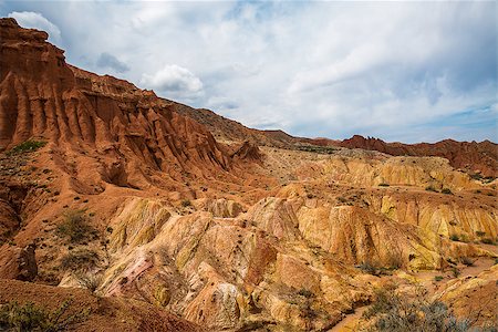 fairy land panorama - Panorama of the canyon fairytale or skazka , Issyk-Kul , Kyrgyzstan . Stock Photo - Budget Royalty-Free & Subscription, Code: 400-09096775