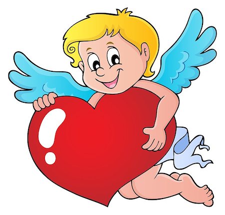 simsearch:400-05913687,k - Cupid holding stylized heart image 1 - eps10 vector illustration. Foto de stock - Super Valor sin royalties y Suscripción, Código: 400-09096824