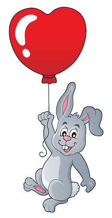simsearch:400-05913687,k - Rabbit with heart shaped balloon theme 1 - eps10 vector illustration. Foto de stock - Super Valor sin royalties y Suscripción, Código: 400-09096857