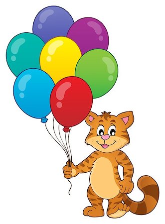 Happy party cat theme image 1 - eps10 vector illustration. Stock Photo - Budget Royalty-Free & Subscription, Code: 400-09096851