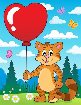 Valentine cat theme image 3 - eps10 vector illustration. Stock Photo - Budget Royalty-Free & Subscription, Code: 400-09096865