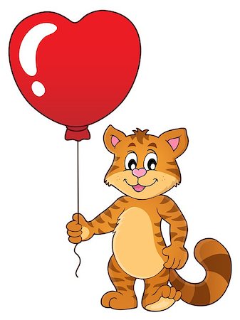 Valentine cat theme image 1 - eps10 vector illustration. Stock Photo - Budget Royalty-Free & Subscription, Code: 400-09096863