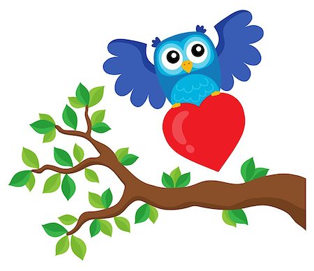 simsearch:400-05913687,k - Valentine owl topic image 9 - eps10 vector illustration. Foto de stock - Super Valor sin royalties y Suscripción, Código: 400-09096893