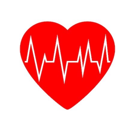 simsearch:400-04855182,k - Heart cardiogram icon on white background. Vector illustration Foto de stock - Royalty-Free Super Valor e Assinatura, Número: 400-09096916