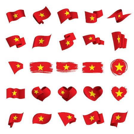 simsearch:400-05260934,k - Vietnam flag, vector illustration on a white background Stock Photo - Budget Royalty-Free & Subscription, Code: 400-09096968