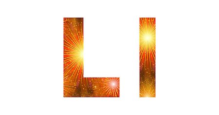 simsearch:400-08503845,k - Set of English letters signs uppercase and lowercase L, stylized gold and orange holiday firework with stars and flares, elements for web design. Eps10, contains transparencies. Vector Foto de stock - Royalty-Free Super Valor e Assinatura, Número: 400-09097027