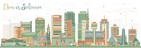 Dar Es Salaam Tanzania Skyline with Color Buildings. Vector Illustration. Business Travel and Tourism Concept with Modern Architecture. Stock Photo - Budget Royalty-Free & Subscription, Code: 400-09097353