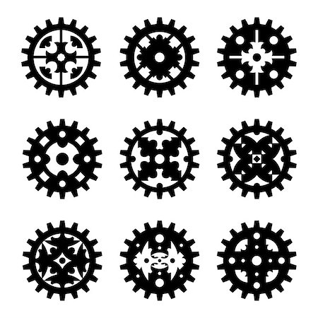 Machine Gear Wheel Cogwheel set on a white background isolated vector illustration eps10 Fotografie stock - Microstock e Abbonamento, Codice: 400-09097432
