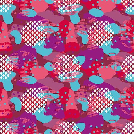 simsearch:400-09098204,k - Camo red and violet seamless vector pattern. Geometric chaotic repeating background. Stock Photo - Budget Royalty-Free & Subscription, Code: 400-09097511