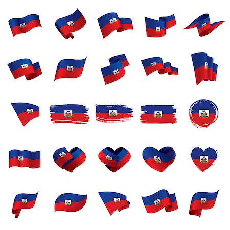 Haiti flag, vector illustration on a white background Fotografie stock - Microstock e Abbonamento, Codice: 400-09097525