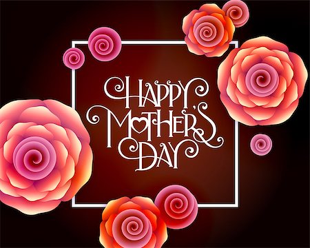 simsearch:400-09113924,k - Lettering Happy Mothers Day beautiful greeting card. Bright vector illustration with flowers. Photographie de stock - Aubaine LD & Abonnement, Code: 400-09097546