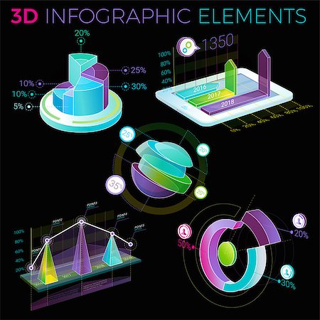 Infographic elements collection, corporate vector 3D illustration. Foto de stock - Royalty-Free Super Valor e Assinatura, Número: 400-09097664