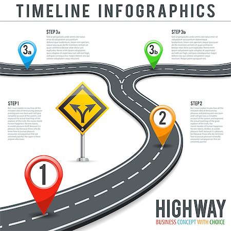 strategy navigation - Business Concept with Timeline Road Infographics, Pin Pointers and Road Sign. Flat style icons. Isolated Vector Illustration Stock Photo - Budget Royalty-Free & Subscription, Code: 400-09097706