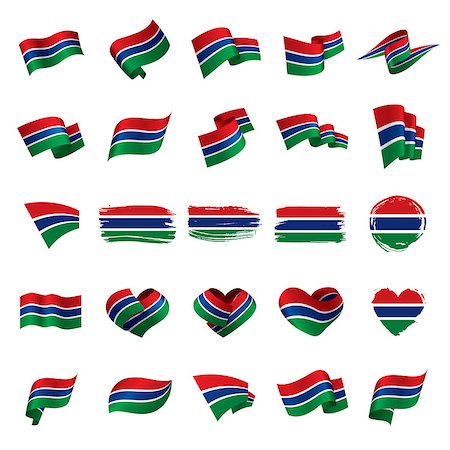 simsearch:400-09115770,k - Gambia flag, vector illustration on a white background Foto de stock - Royalty-Free Super Valor e Assinatura, Número: 400-09097733