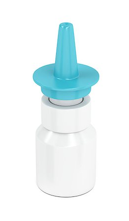 simsearch:400-09097751,k - Nose spray container on white background Foto de stock - Super Valor sin royalties y Suscripción, Código: 400-09097751