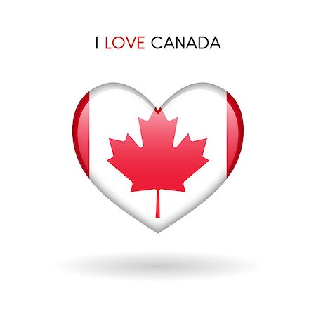 Love Canada symbol. Flag Heart Glossy icon vector illustration isolated on gray background eps10 Fotografie stock - Microstock e Abbonamento, Codice: 400-09097775