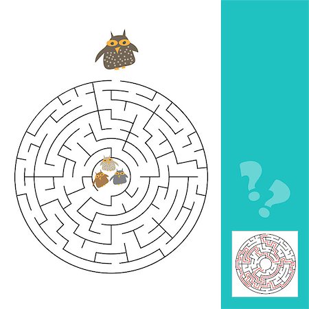 simsearch:400-08973723,k - funny owls labyrinth game for Preschool Children. vector Foto de stock - Royalty-Free Super Valor e Assinatura, Número: 400-09097770