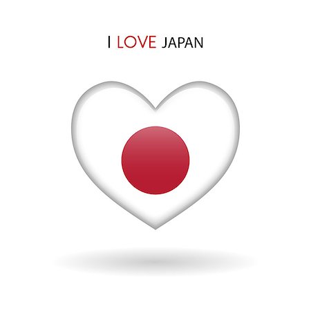 Love Japan symbol. Flag Heart Glossy icon vector illustration isolated on gray background eps10 Fotografie stock - Microstock e Abbonamento, Codice: 400-09097833