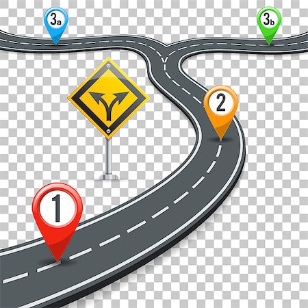 strategy navigation - Business Concept with Timeline Road Infographics, Pin Pointers and Road Sign on Transparent Background. Flat style icons. Isolated Vector Illustration Stock Photo - Budget Royalty-Free & Subscription, Code: 400-09097866