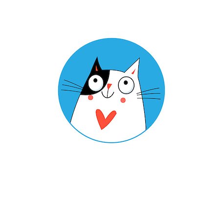 simsearch:400-07933418,k - Illustration of an enamored cat with a heart on a white background Photographie de stock - Aubaine LD & Abonnement, Code: 400-09097885