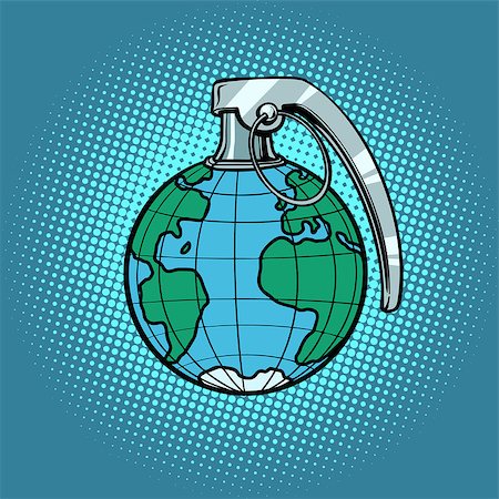 simsearch:640-06051271,k - Planet grenade, ecology and politics. Comic book cartoon pop art retro illustration Foto de stock - Royalty-Free Super Valor e Assinatura, Número: 400-09097939