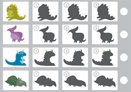 drawn baby - Vector illustration of shadow matching game with cartoon dinosaur for children Stock Photo - Budget Royalty-Free & Subscription, Code: 400-09097948