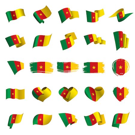 simsearch:400-09112791,k - Cameroon flag, vector illustration on a white background Stock Photo - Budget Royalty-Free & Subscription, Code: 400-09097969