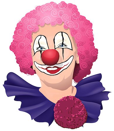 simsearch:400-08199902,k - Happy Smiling and Funny Clown - Cheerful Illustration over White Background, Vector Stock Photo - Budget Royalty-Free & Subscription, Code: 400-09097963