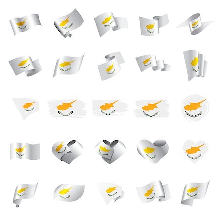 simsearch:400-05157469,k - Cyprus flag, vector illustration on a white background Stock Photo - Budget Royalty-Free & Subscription, Code: 400-09097992